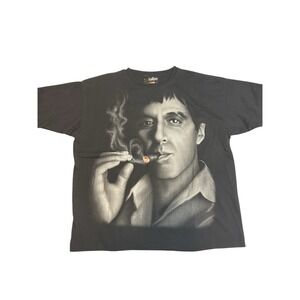 Vintage Scarface Clothing Co Big Graphic T Shirt Size 2XL Black Y2K‎